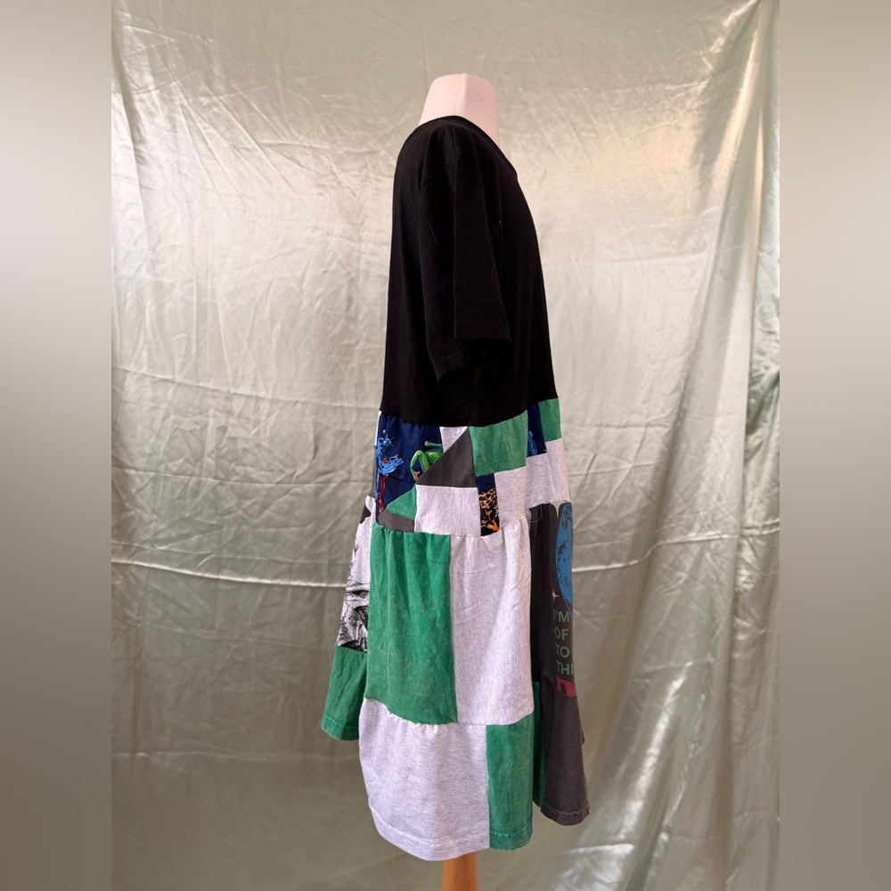 Color Block Patchwork Upcycled Dress - image 3